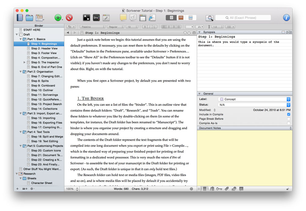 English writing software for mac scrivener